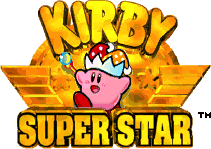 Title screen for the SNES game Kirby: Super Star.