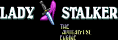 Title screen for the SNES game Lady Stalker: The Apocalypse Engine.