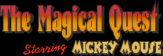 Title screen for the SNES game The Magical Quest: Starring Mickey Mouse.