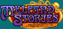 Title screen for the SNES game Melfand Stories.