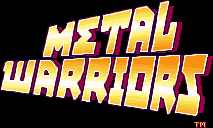 Title screen for the SNES game Metal Warriors.