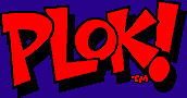 Title screen for the SNES game Plok!.