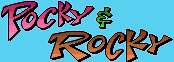 Title screen for the SNES game Pocky & Rocky.