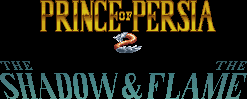 Title screen for the SNES game Prince Of Persia 2: The Shadow & The Flame.