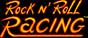 Title screen for the SNES game Rock N' Roll Racing.