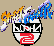 Title screen for the SNES game Street Fighter Alpha 2.
