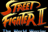 Title screen for the SNES game Street Fighter II: The World Warrior.