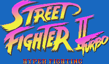 Title screen for the SNES game Street Fighter II Turbo: Hyper Fighting.