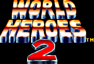 Title screen for the SNES game World Heroes 2.
