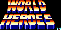 Title screen for the SNES game World Heroes.