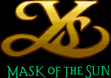 Title screen for the SNES game Ys: Mask Of The Sun.