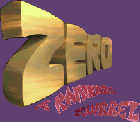 Title screen for the SNES game Zero The Kamikaze Squirrel.