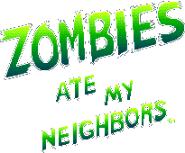 Title screen for the SNES game Zombies Ate My Neighbors.